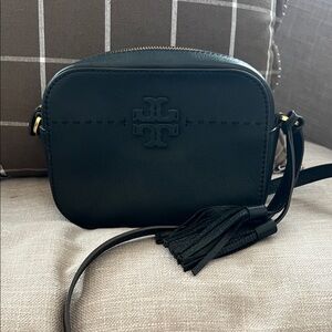 Tory Burch Black Crossbody Bag with Tassel